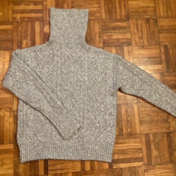 Olivaceous Gray Wool-Blend Turtleneck Sweater Size Small - Picture 2 of 4